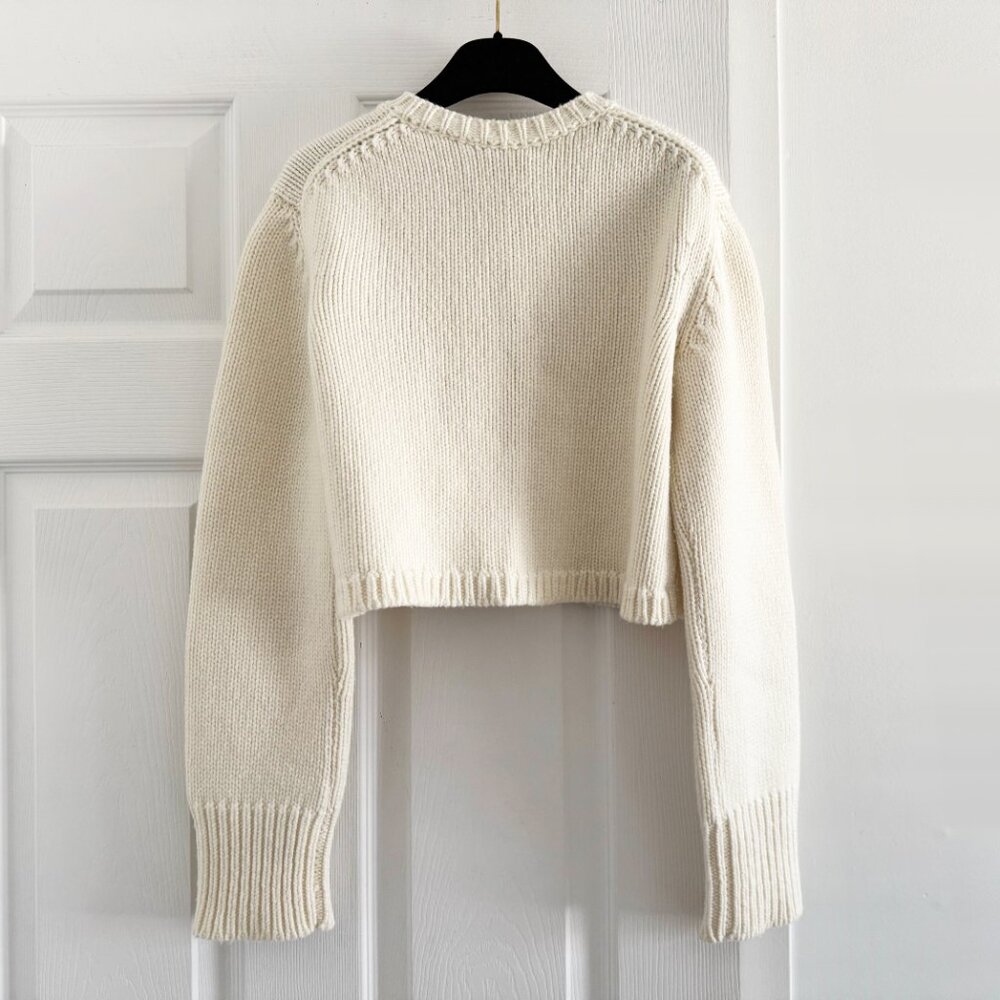 Khaite “Lavan” Cashmere Cropped Cardigan in Ivory, size XS - Picture 11 of 13